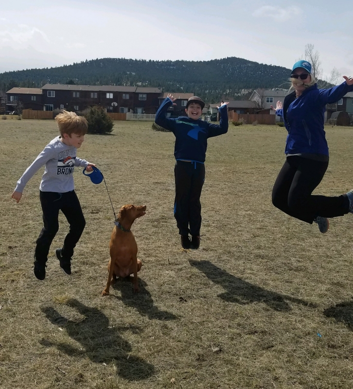 An image of me and my family jumping up in the air