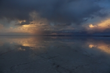 reflection of Salar de Uyuni