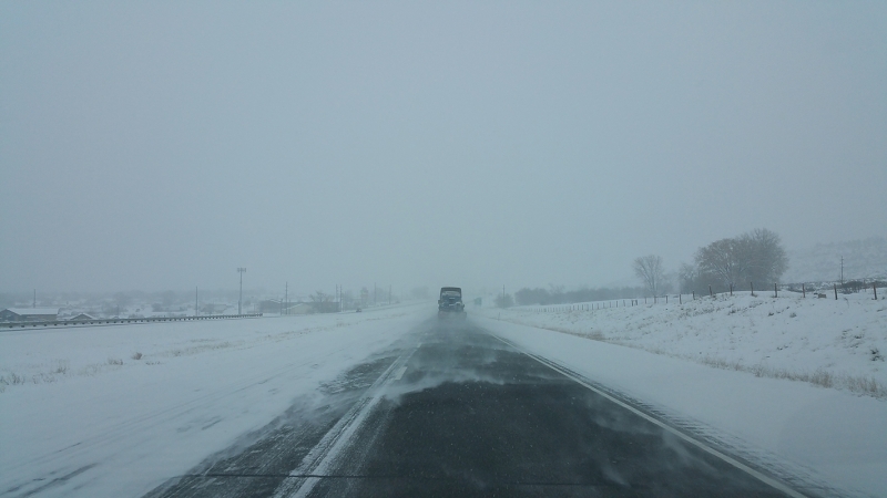 Leaving Billings in a snowstorm
